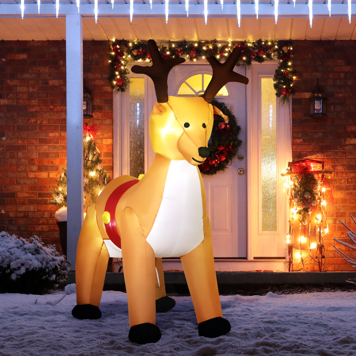 6ft Christmas Inflatable Reindeer Deco Xmas  Lights Indoor and Outdoor Animal
