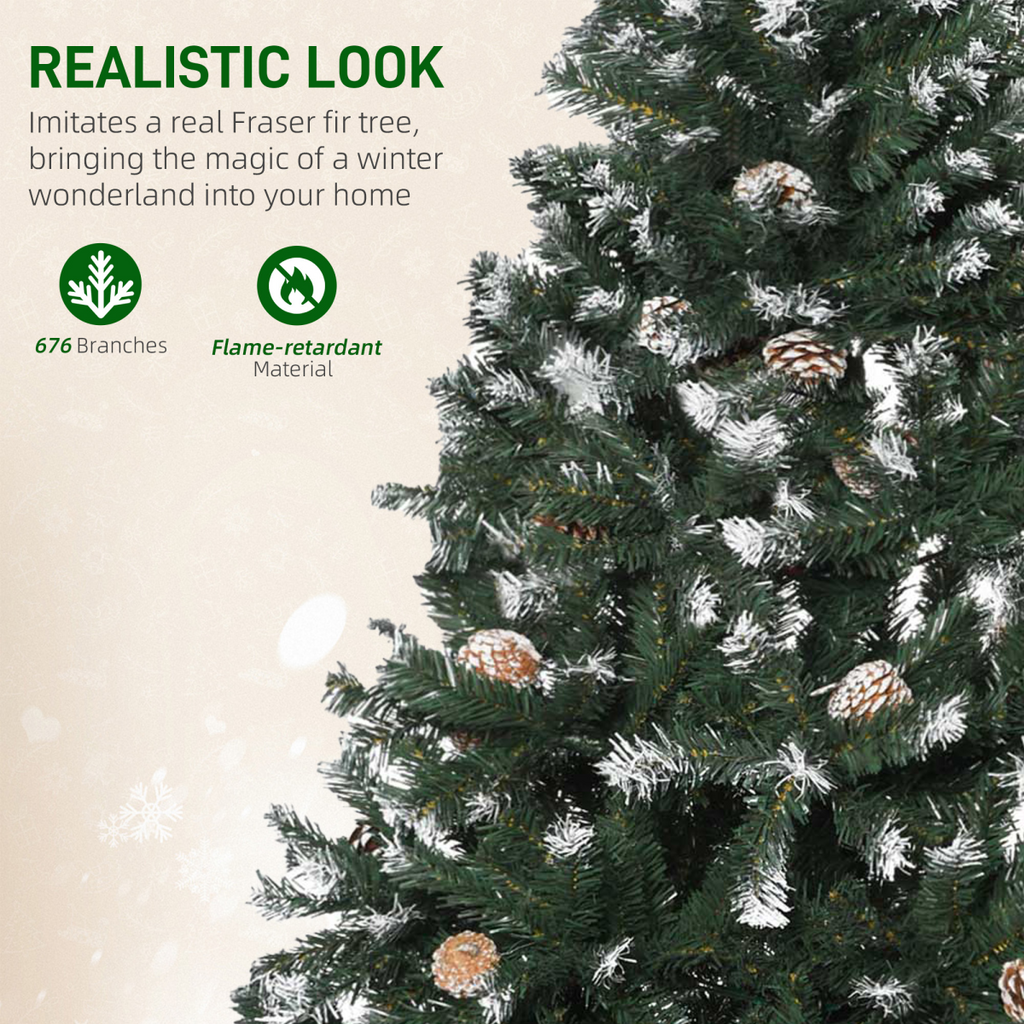 5FT Artificial Christmas Tree Xmas Indoor Decoration, Automatic Open HOMCOM