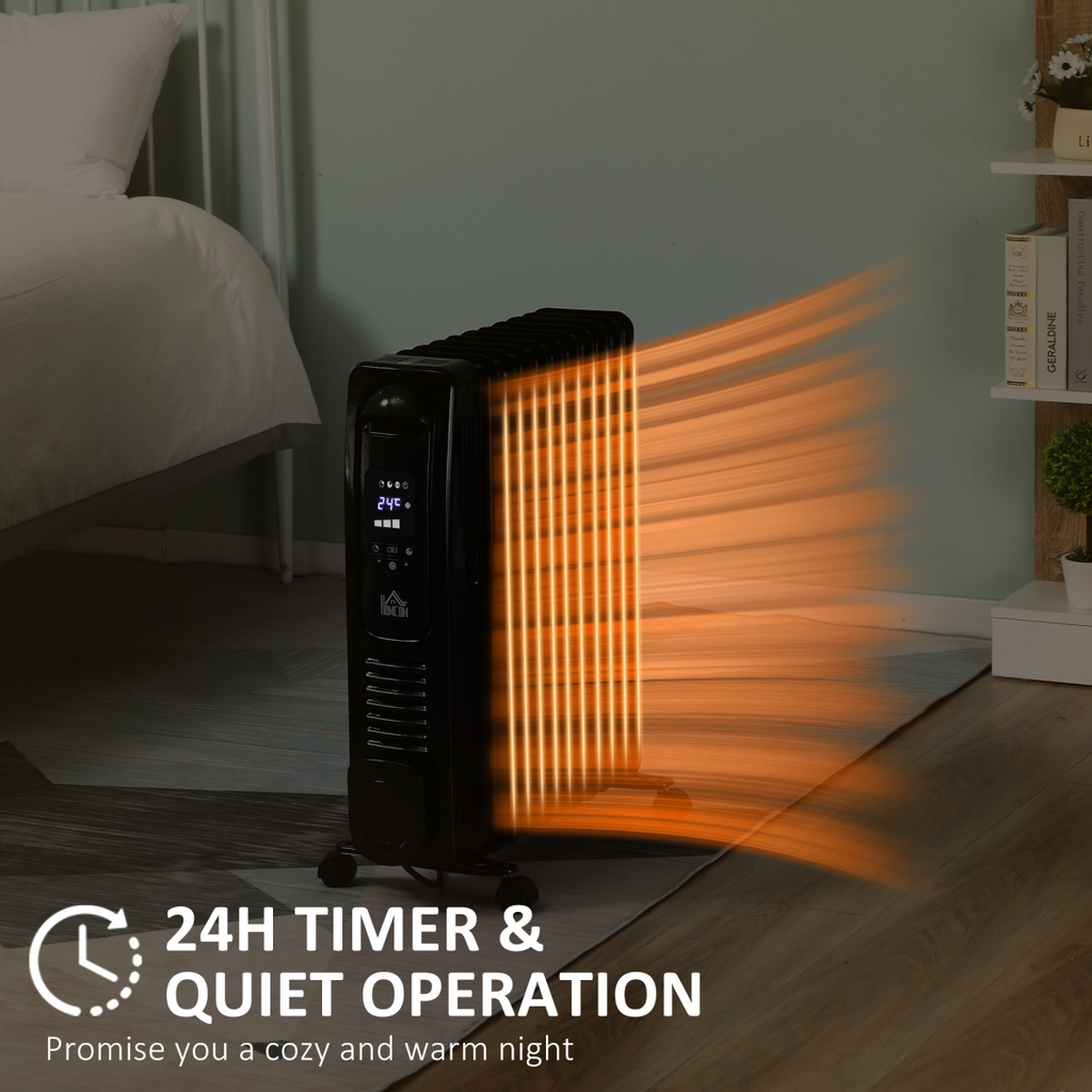 2720W Digital Oil Filled Radiator Portable Electric Heater with LED Display