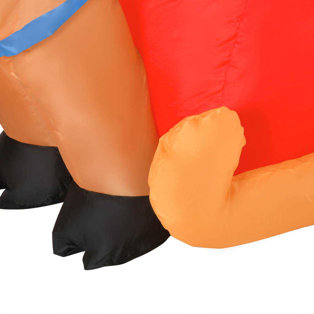 4ft Christmas Inflatable Santa Claus on Sleigh Deer LED Lighted Indoor Outdoor