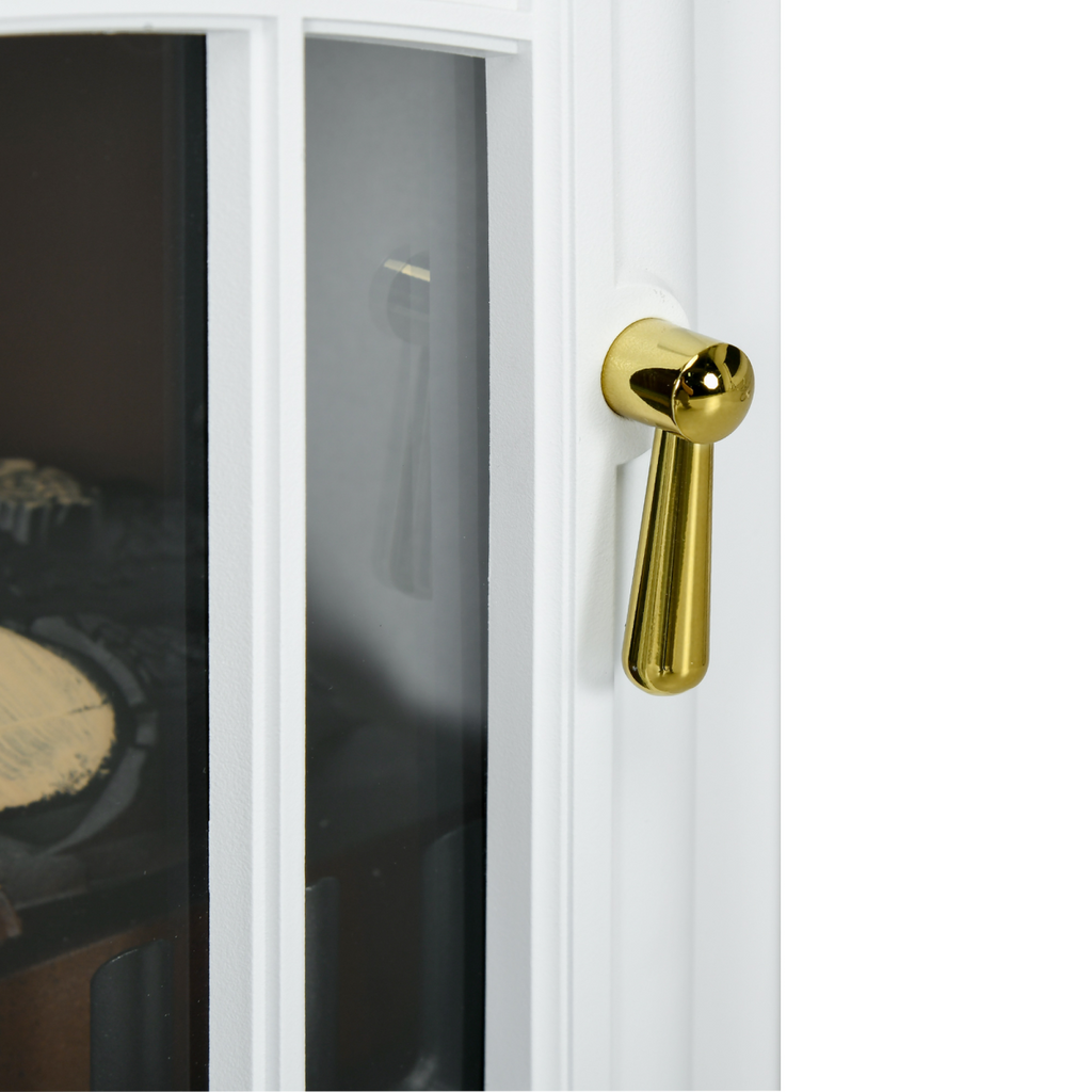 HOMCOM Fireplace Stove Heater Log Burning Flame Electric 950/1850W White