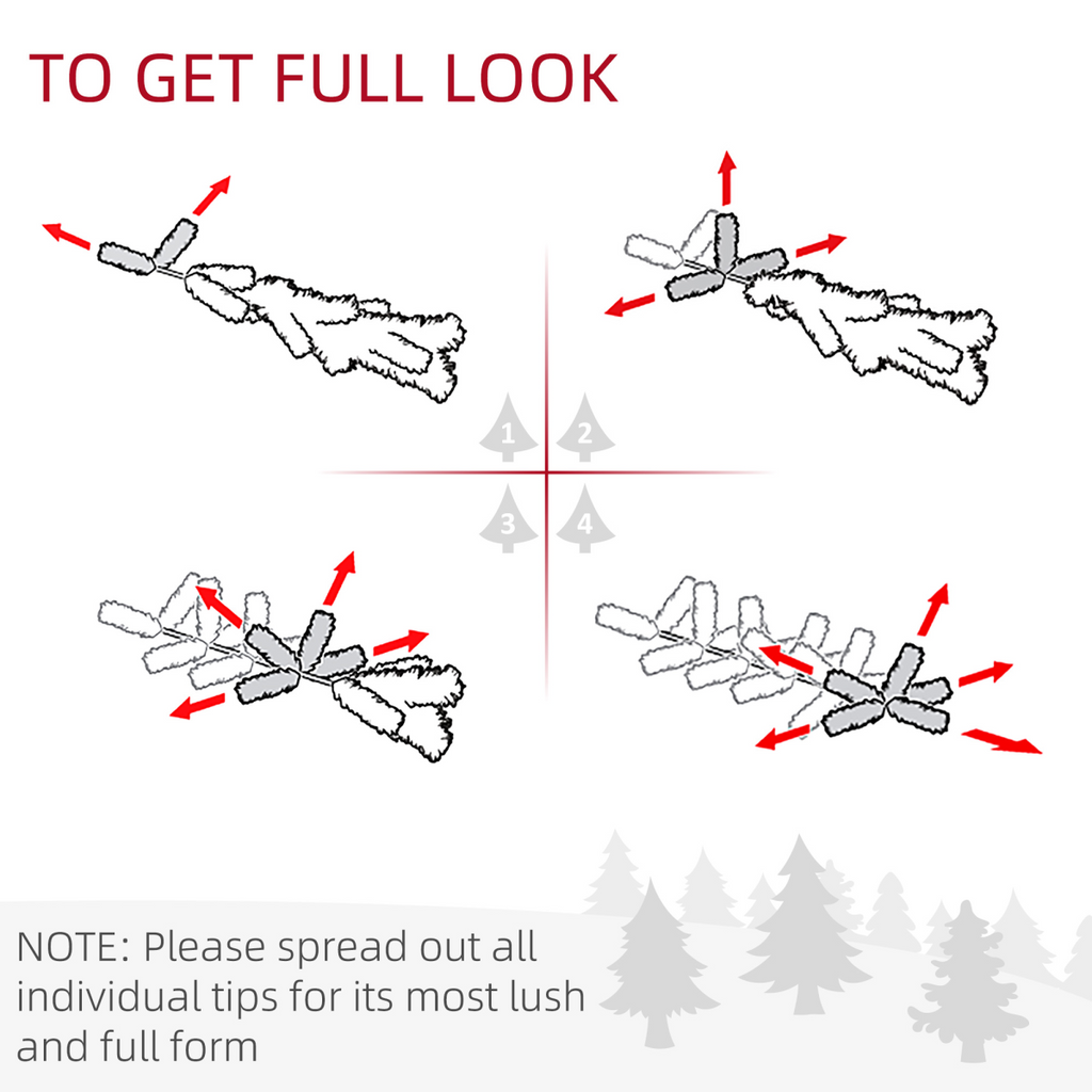 HOMCOM 60cm Christmas Wreath with LED Lights Pine Cones Red Berries Green