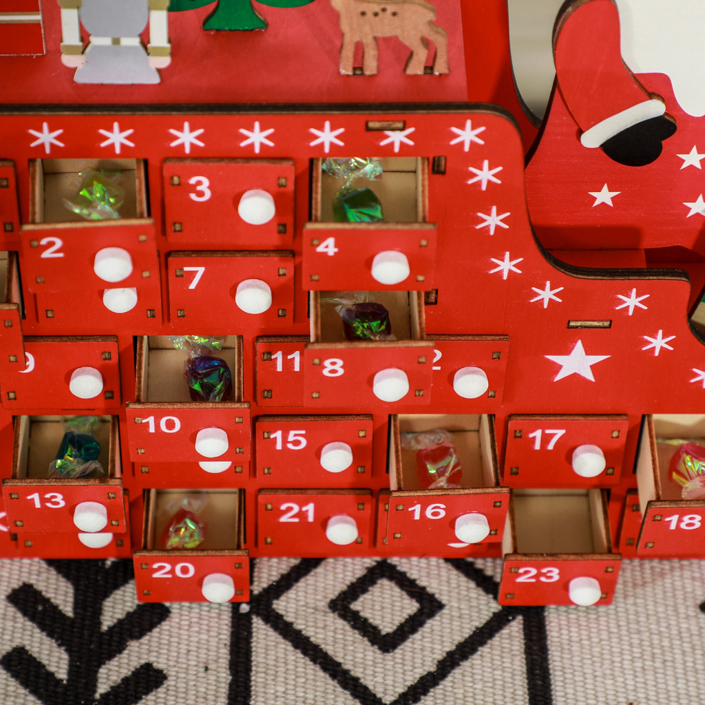 HOMCOM Advent Calendar, Christmas Countdown Calendar with 24 Drawers