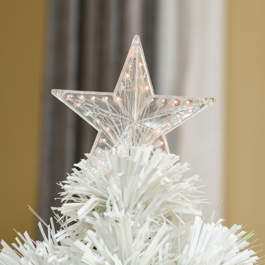 2.5FT Prelit Artificial Tabletop Christmas Tree with Fibre Table and Desk White