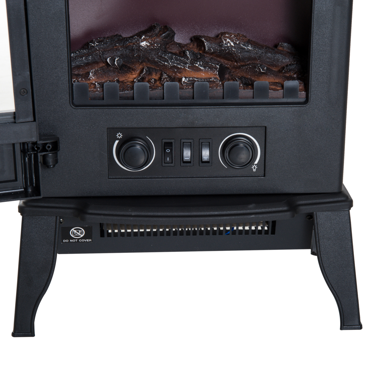 Electric Fireplace Heater Freestanding Stove with LED Flame Effect