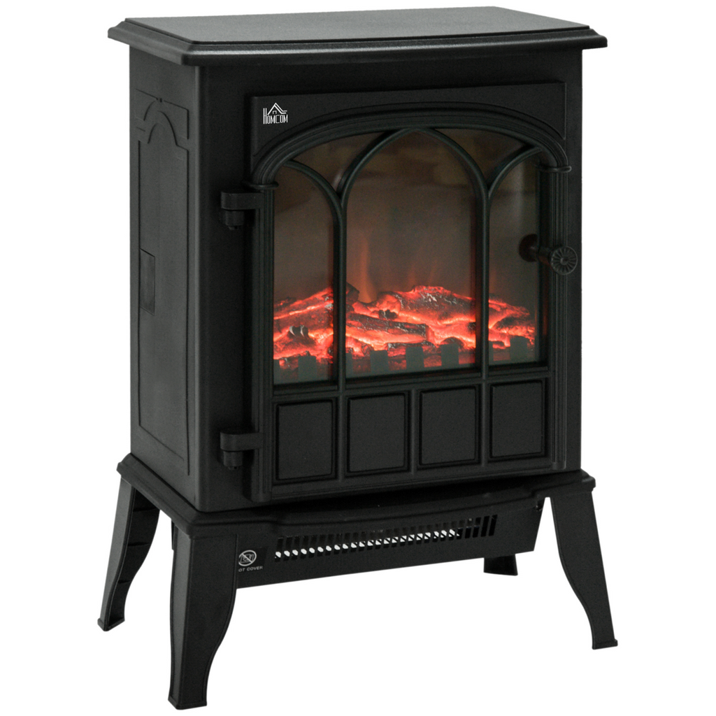 Electric Fireplace Heater Freestanding Stove with LED Flame Effect